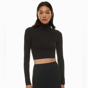 Aritzia Wilfred New Only Waist Ribbed Long Sleeve Turtleneck Black